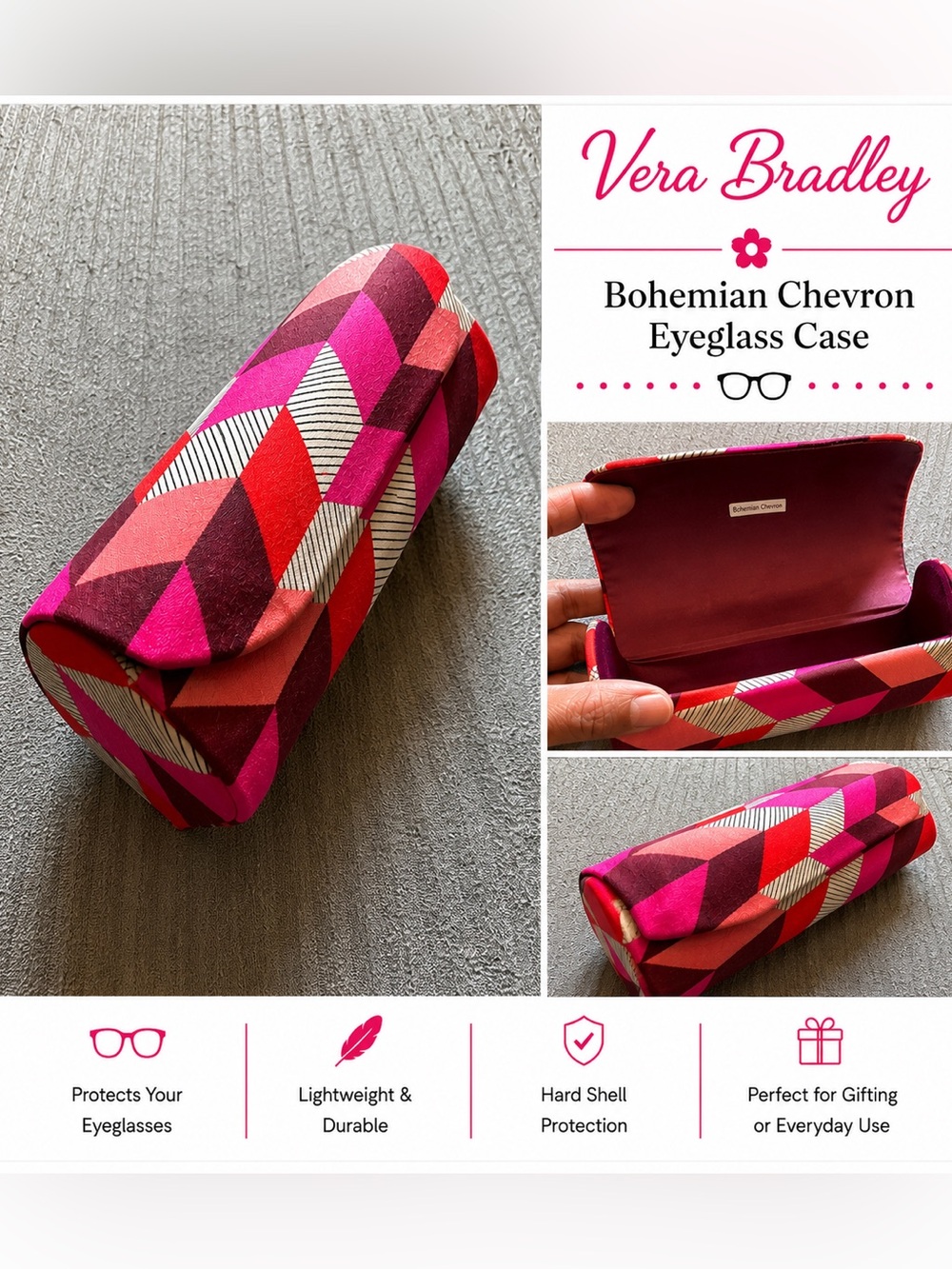 Vera Bradley “Bohemian Chevron” Eye Glass Case